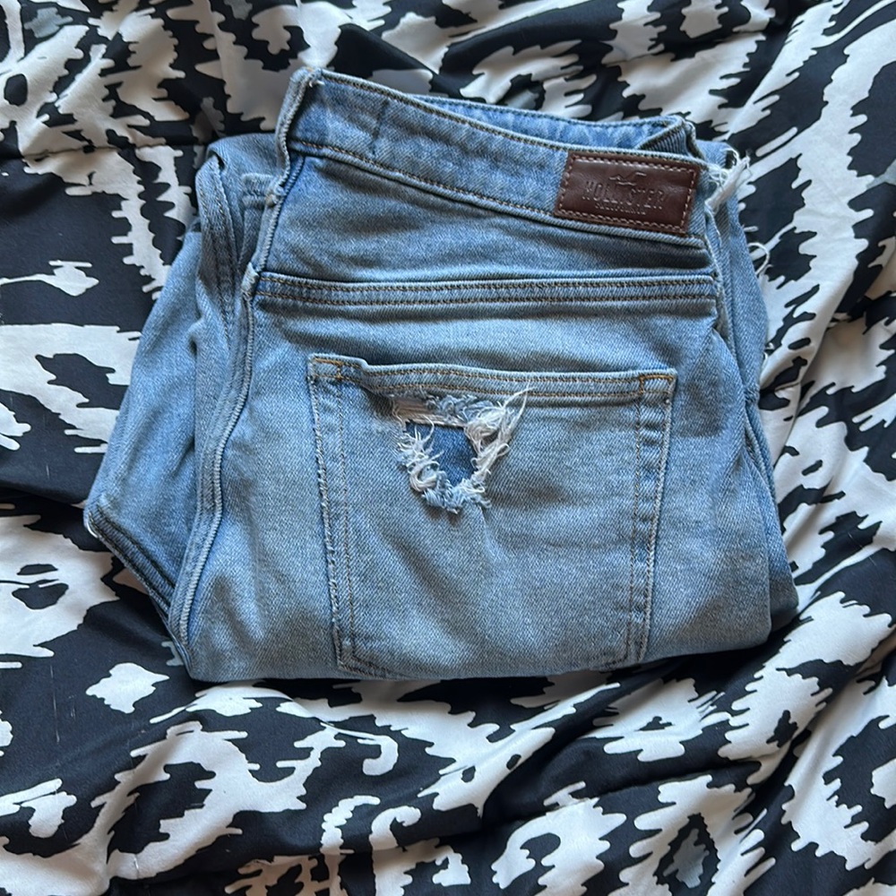 Ripped blue mom jeans